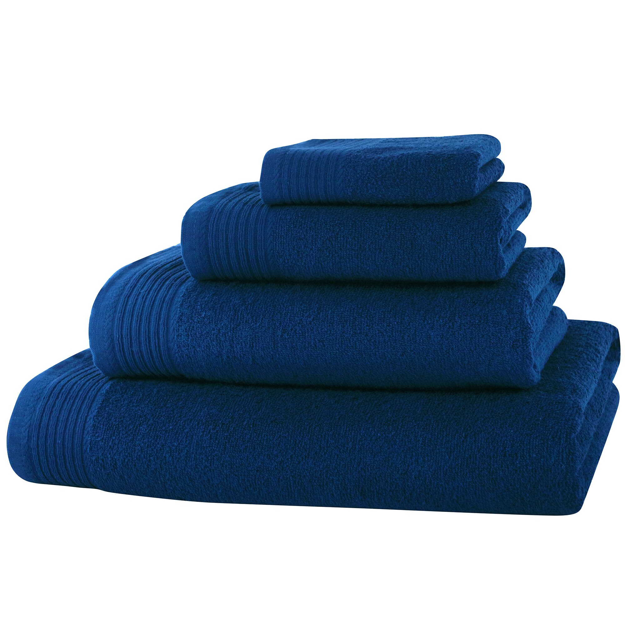 Set 4 prosoape Classic Collection, Albastru, 100% bumbac Terry Selection