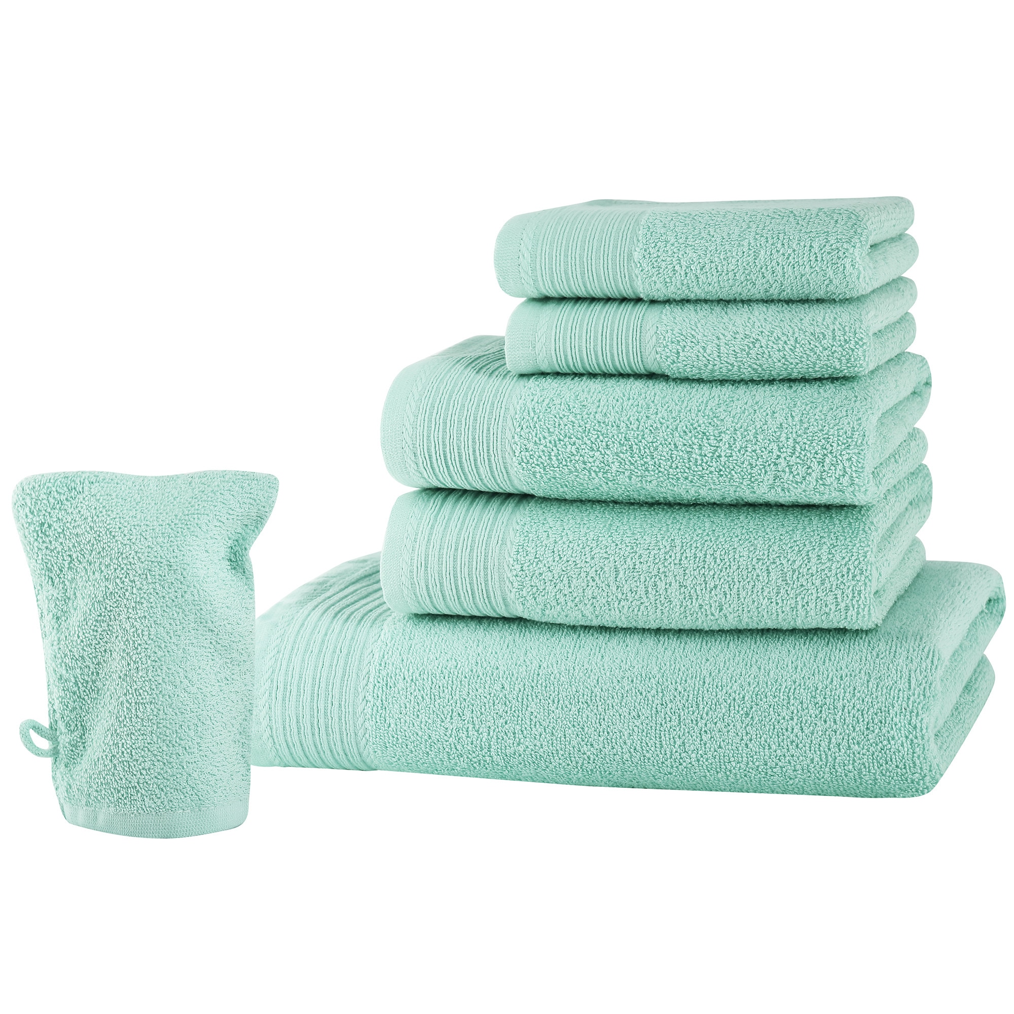 Set baie 6 produse Classic Collection, Menta, 100% bumbac Terry Selection