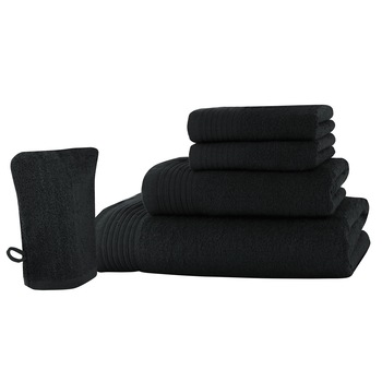 Set baie 5 produse Classic Collection, Negru, 100% bumbac Terry Selection Set baie 5 produse Classic Collection, Negru, 100% bumbac Terry Selection