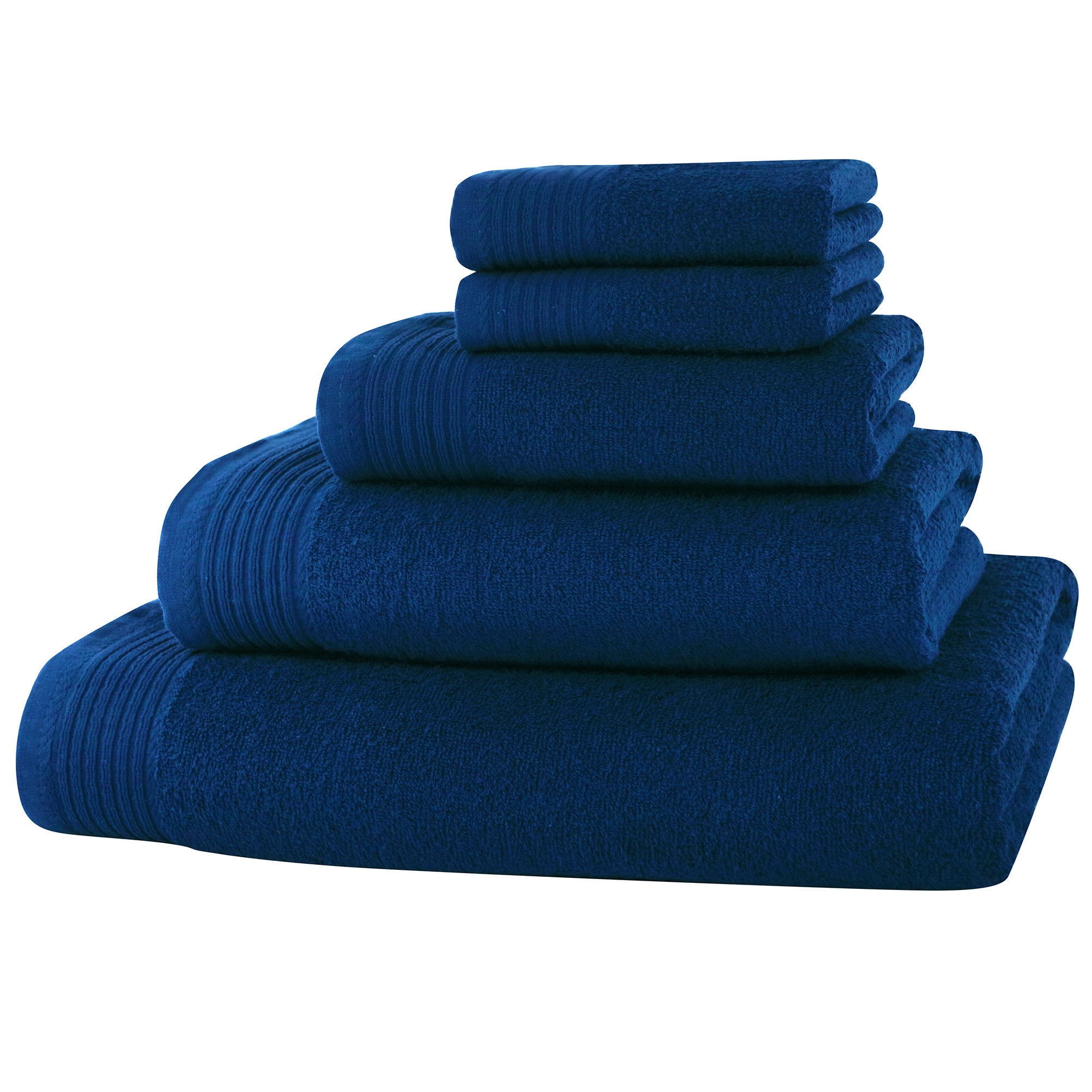 Set baie 5 prosoape Classic Collection, Albastru, 100% bumbac Terry Selection