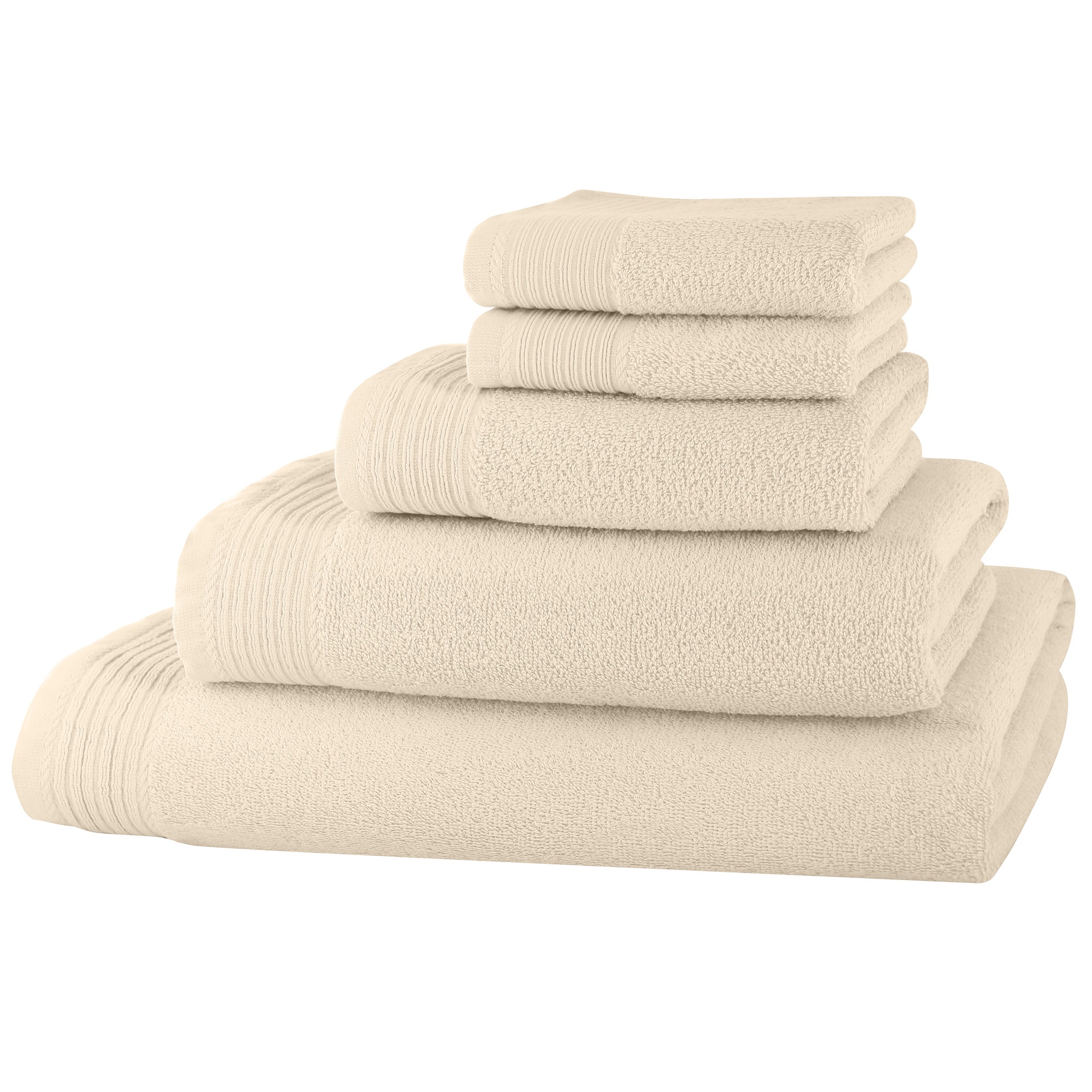 Set baie 5 prosoape Classic Collection, Crem deschis, 100% bumbac Terry Selection