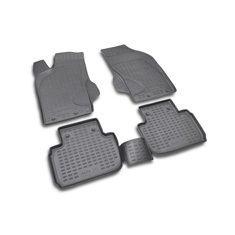 Set covorase cauciuc, negre pentru Alfa Romeo 147 12/2000 4 bucati