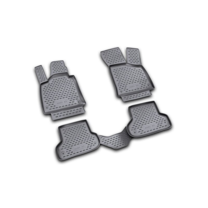 Set covorase cauciuc, negre, tip tavita 3D Premium/personalizat compatibil Audi A3 3D 2007 - prezent