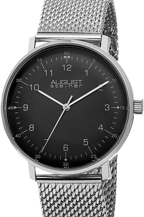 August Steiner, Овален часовник с мрежеста верижка, Сребрист