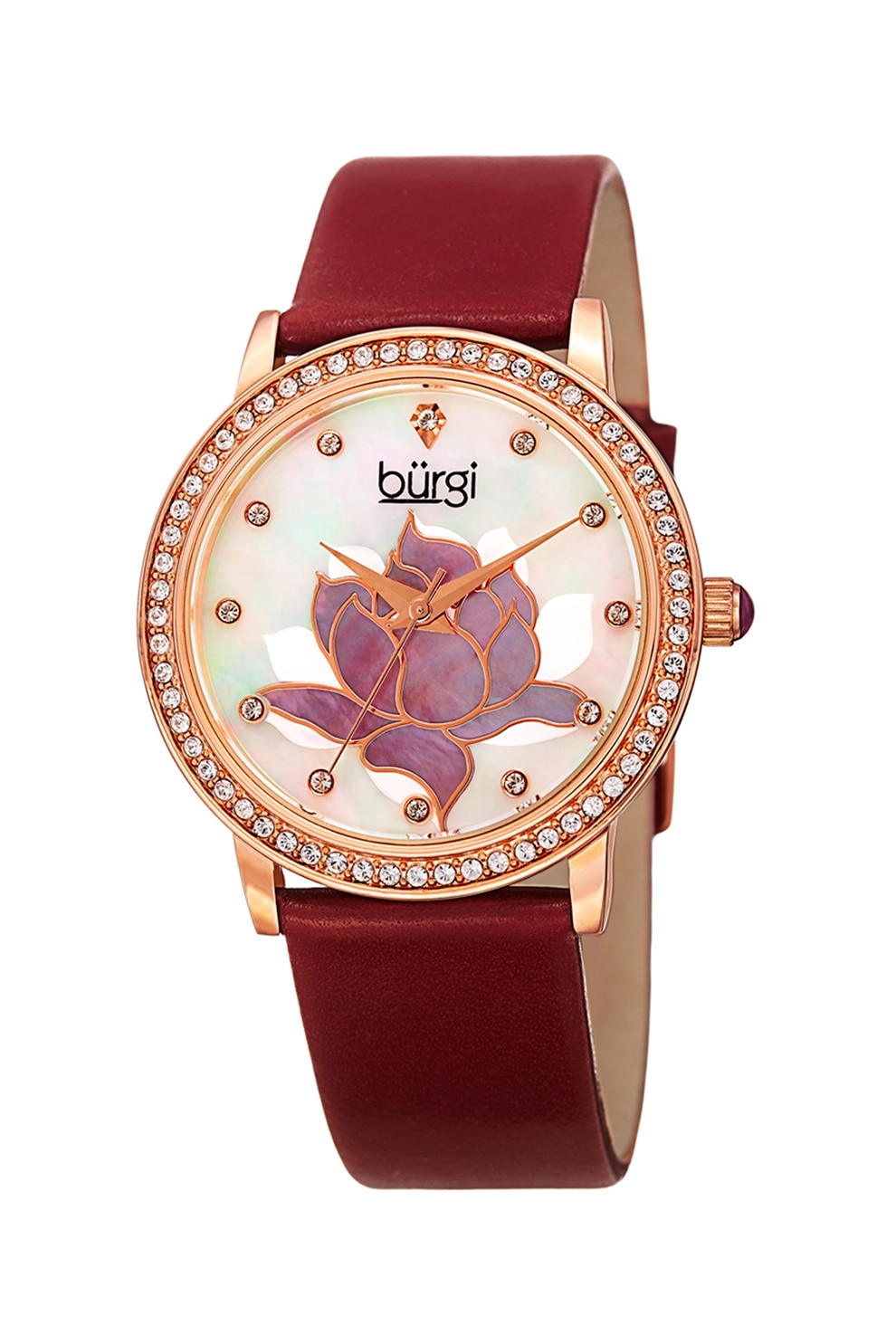 Burgi, Ceas decorat cu cristale, Rosu Bordeaux