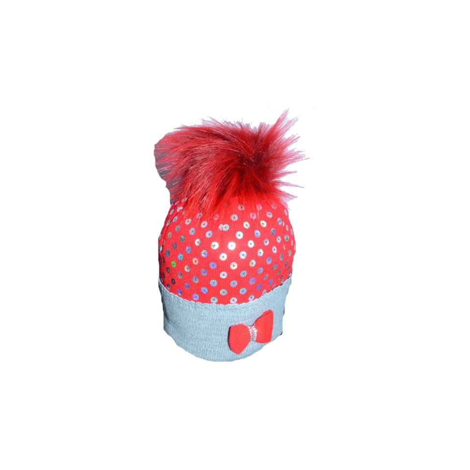 Caciula pentru fetite Politano CPLT2-RO, Rosu, Universal