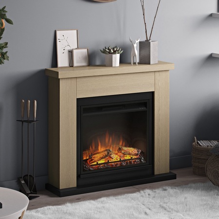 Semineu TAGU Frode Natural Oak cu Focar Electric PowerFlame, 23 inch, FM461-OA1 + 23PF1A