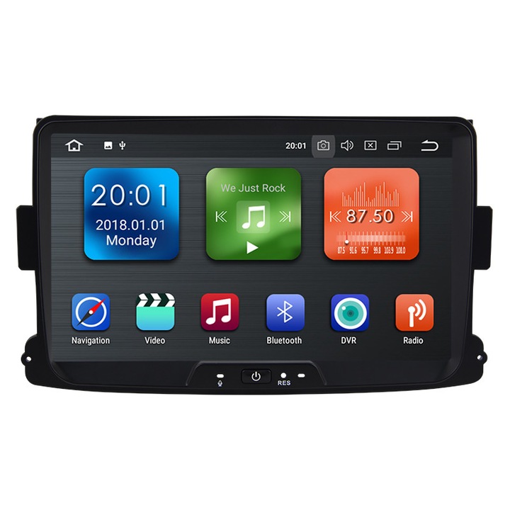 Navigatie Gps Android 8 DACIA Duster, Sandero, Logan , Internet , 4G , Aplicatii , Waze , Wi Fi , Usb , Bluetooth , Mirrorlink