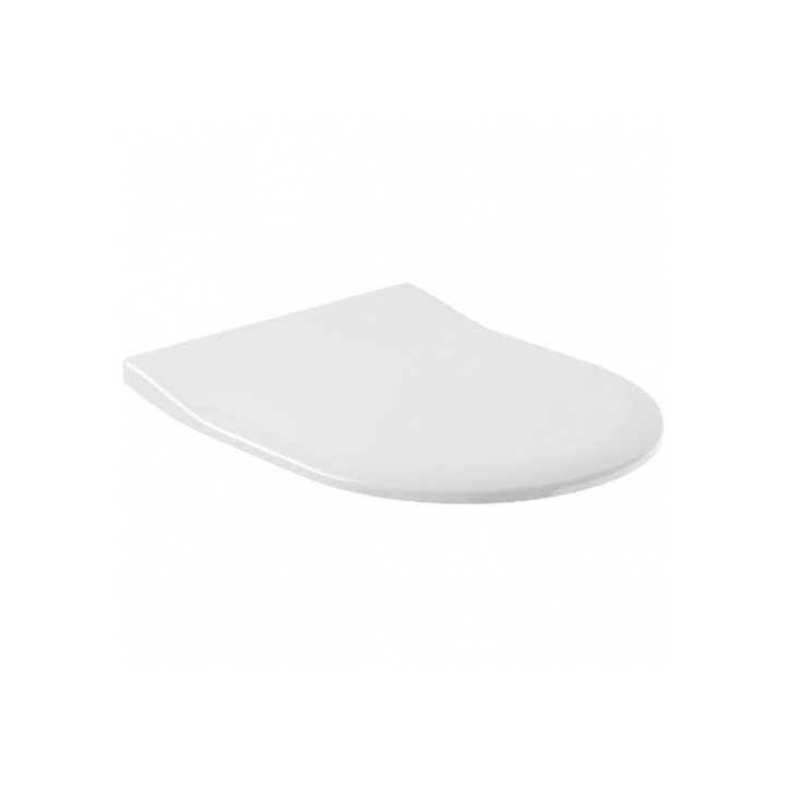 Тънка тоалетна седалка, Villeroy&Boch, със плавно затваряне, за тоалетна чиния Subway, алпийско бяло