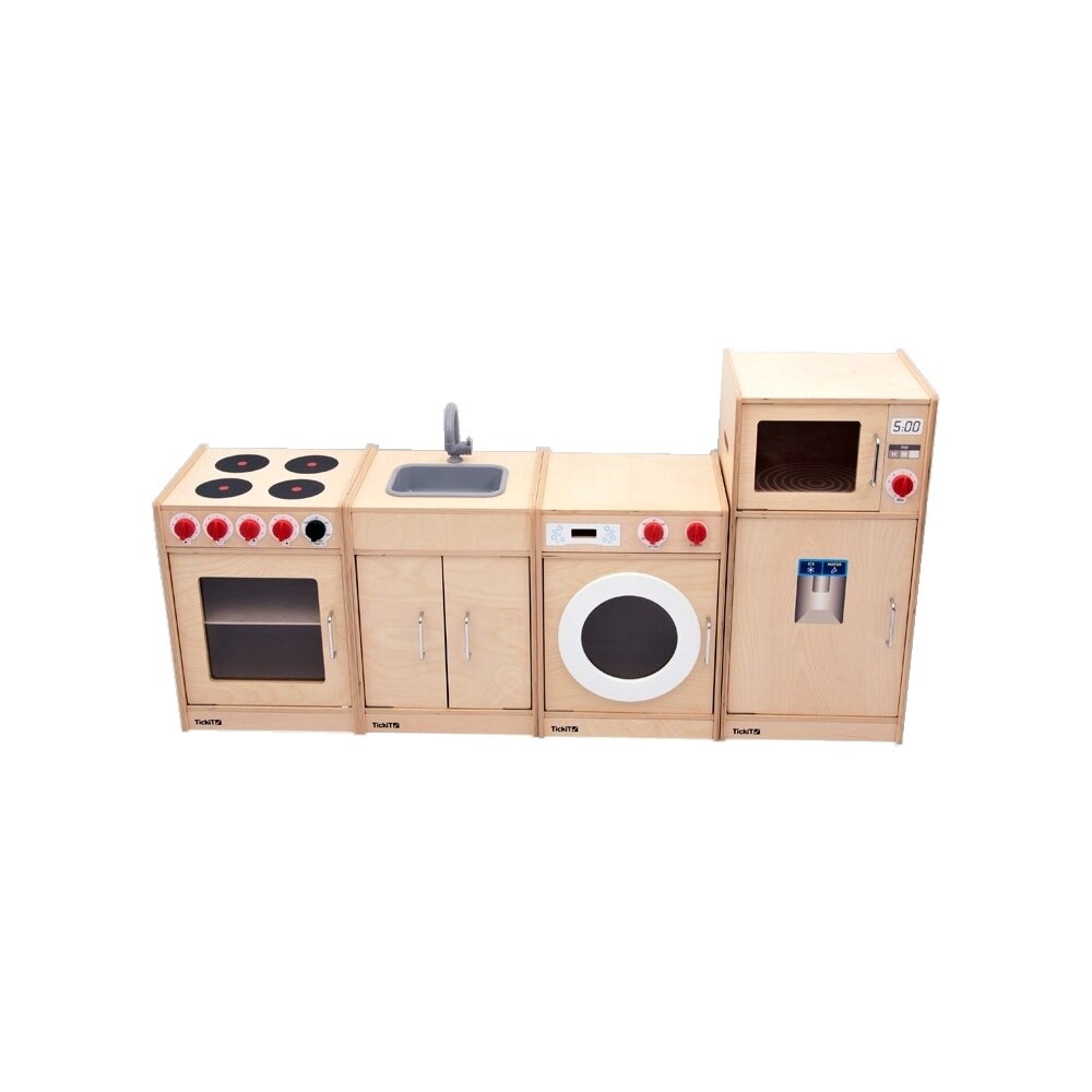 Set de bucatarie pentru copii lemn 4 piese, Tickit