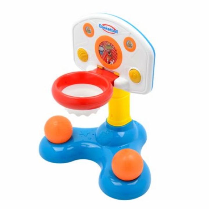 Jucarie interactiva, Bebe Basket, Lumi LUXURY®, primul cos de baschet al bebelusului cu muzica, +12 luni