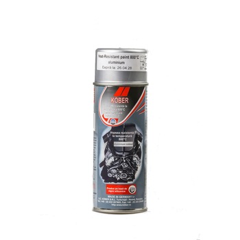 Spray Vopsea Kober, rezistenta la temperatura 800C, Argintiu, 400 ml Spray Vopsea Kober, rezistenta la temperatura 800C, Argintiu, 400 ml