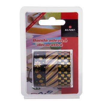 Set banda adeziva decorativa Kunst Glamour 3 buc 500x1.5 cm Set banda adeziva decorativa Kunst Glamour 3 buc 500x1.5 cm