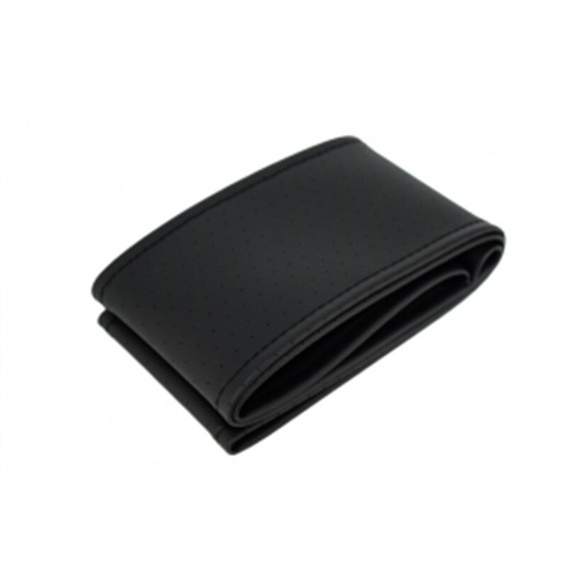 Husa volan imitatie piele, neagra si cusatura neagra, marimea M