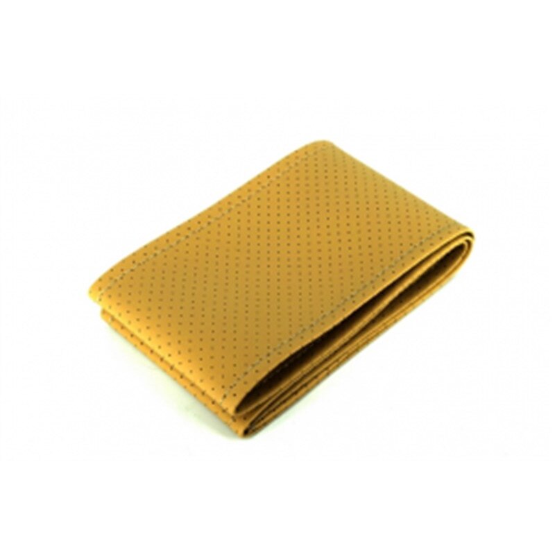 Husa volan imitatie piele, bej si cusatura bej, marimea M 38cm