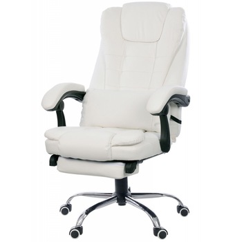 Scaun de birou Brandon-Max Alb, Piele, Functie  Scaun de birou Brandon-Max Alb, Piele, Functie