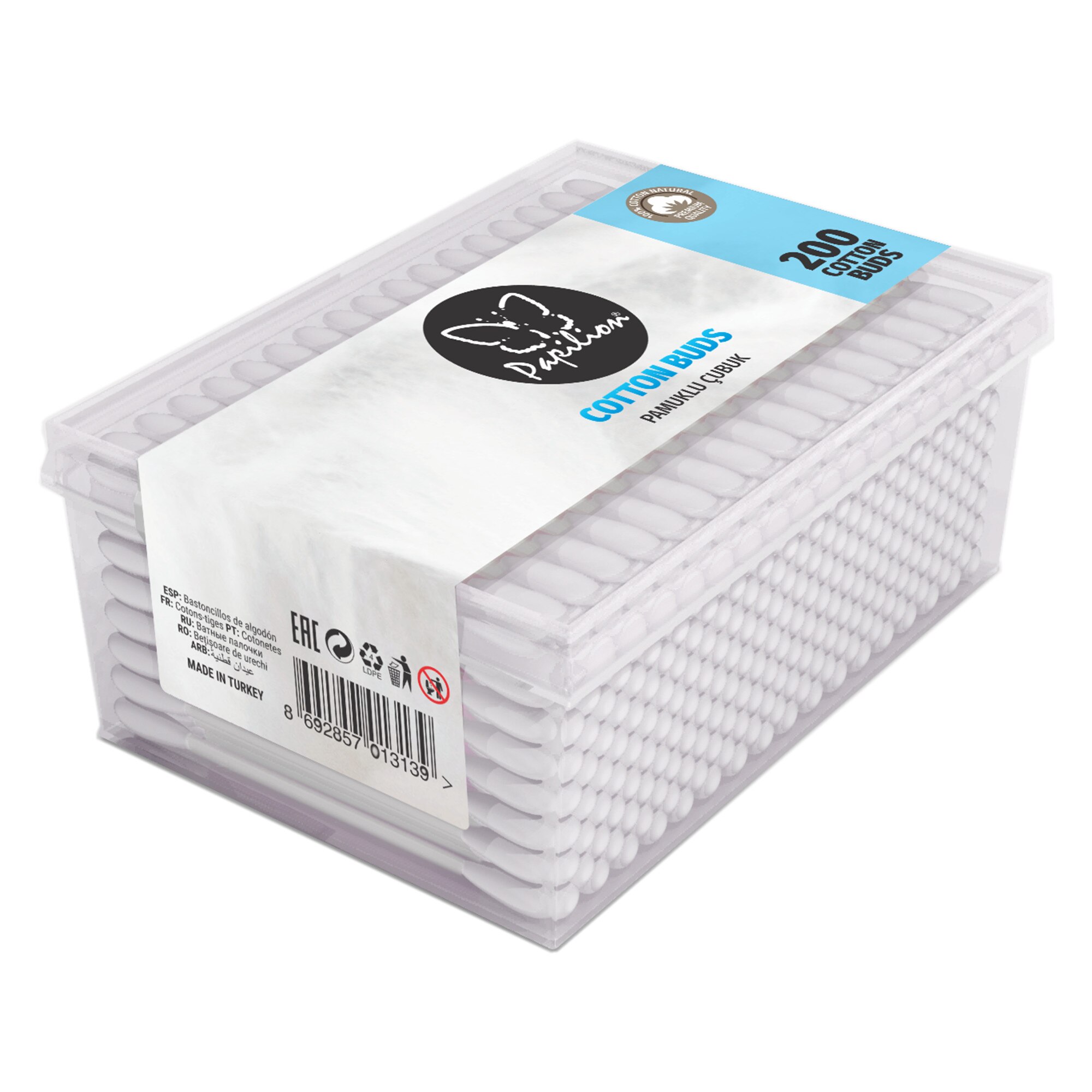 Betisoare pentru urechi Papilion, 200 buc