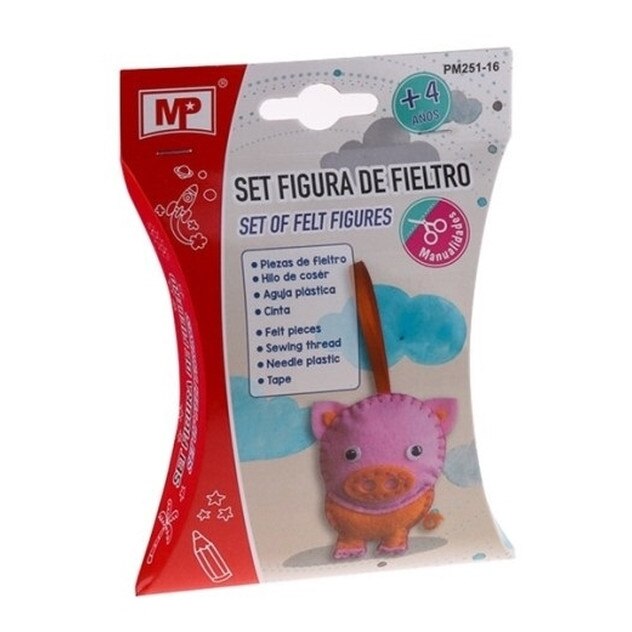 Set pentru confectionat figurina din pasla, model porc, 9 cm, MP, PM251-16