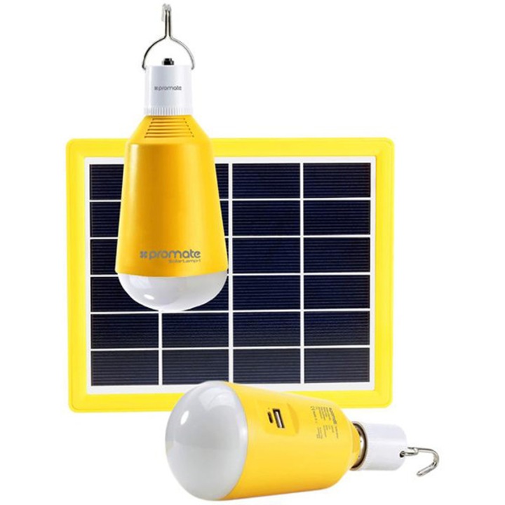 Lampa pentru camping PROMATE SolarLamp-1, 2 bucati, 320 lumeni