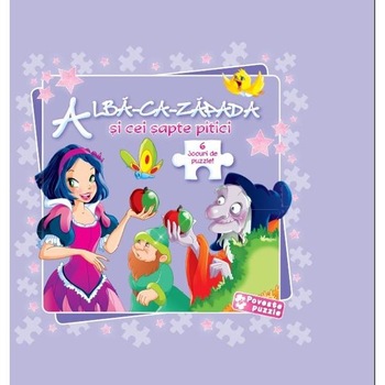 Alba-ca-zapada si cei sapte pitici - 6 jocuri de puzzle Alba-ca-zapada si cei sapte pitici - 6 jocuri de puzzle