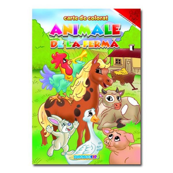 Animale de la ferma. Romana - Engleza - Carte de colorat