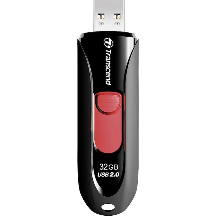 Памет USB Transcend JetFlash® 590K 32GB, USB 2.0, Black/Red