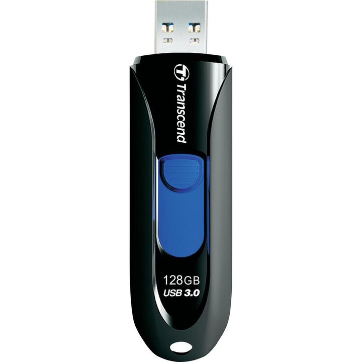 Transcend JetFlash® 790 128 GB-os USB flash meghajtó, USB 3.0, fekete/kék