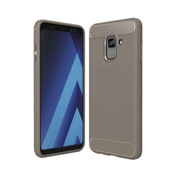 Husa Samsung Galaxy A8 2018, Slim Armor Carbon, carcasa spate Antisoc, Gri
