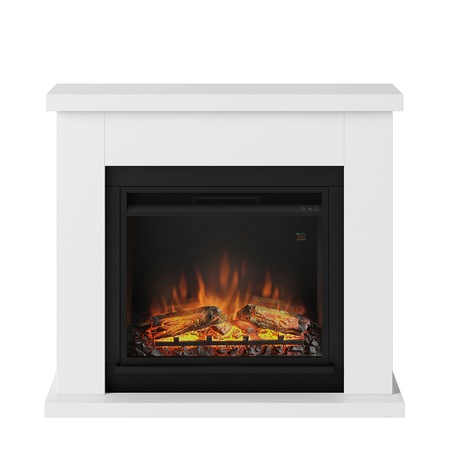Semineu TAGU Frode Pure White cu Focar Electric PowerFlame, 23 inch, FM461-WH1 + 23PF1A