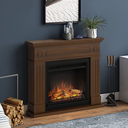 Semineu TAGU Larsen Premium Walnut cu Focar Electric PowerFlame, 23 inch, FM462-WA1 + 23PF1A