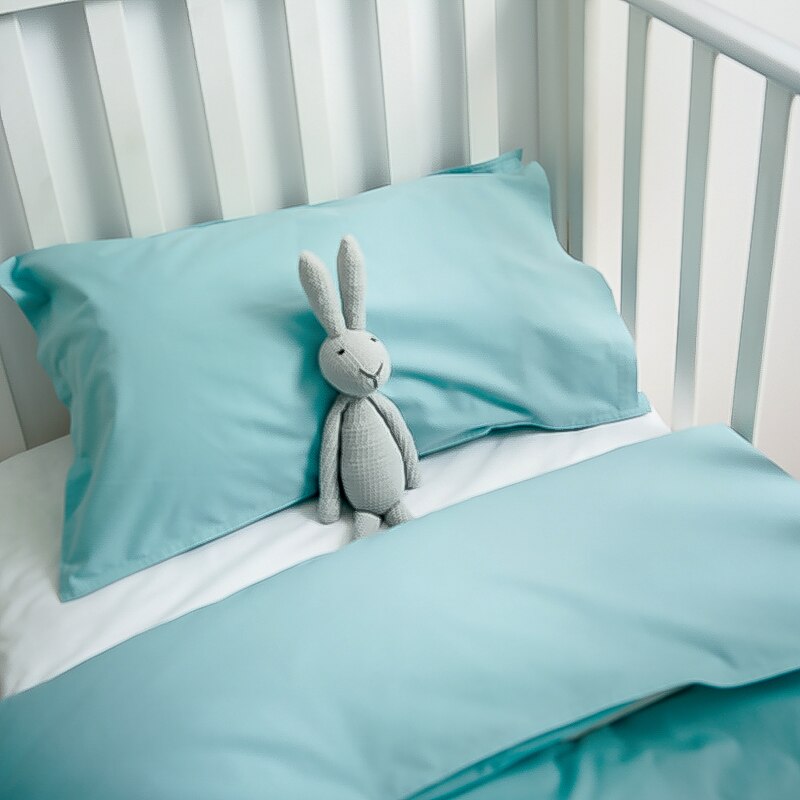 Set de lenjerie bebelus White & Celadon, 3 piese, 100% bumbac percale, GREIGE