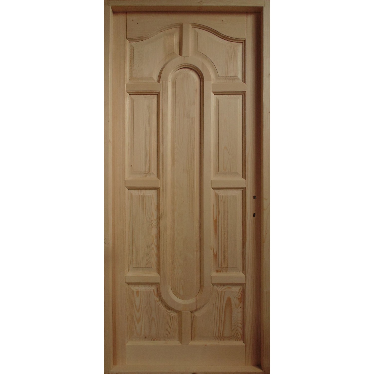 Usa din lemn masiv natur plina, 200x88, deschidere pe partea stanga