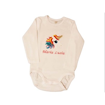 Body personalizat prin broderie, bumbac Body personalizat prin broderie, bumbac