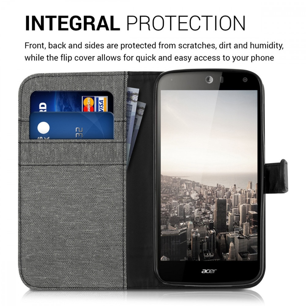 Husa pentru Acer Liquid Z630, Textil, Gri,