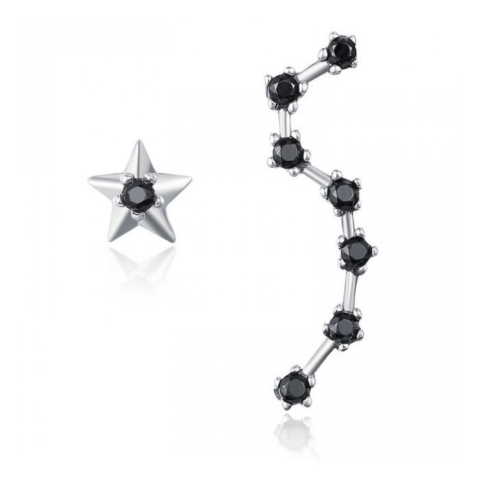 Cercei din argint Asymmetric Stars