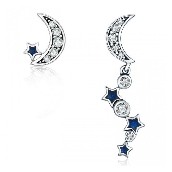Cercei din argint Dazzling Stars and Moon