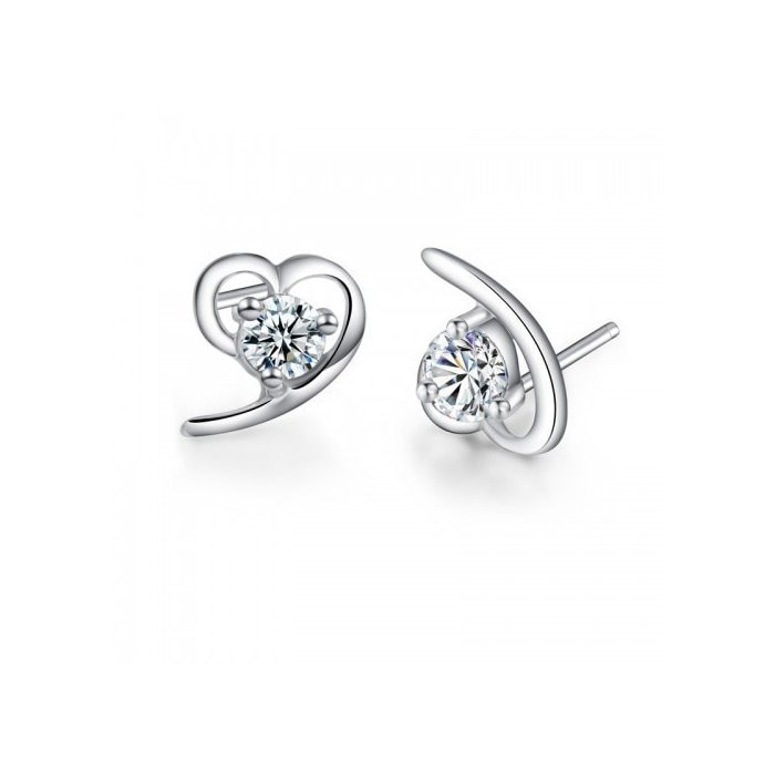 Cercei din argint Funny Heart clear