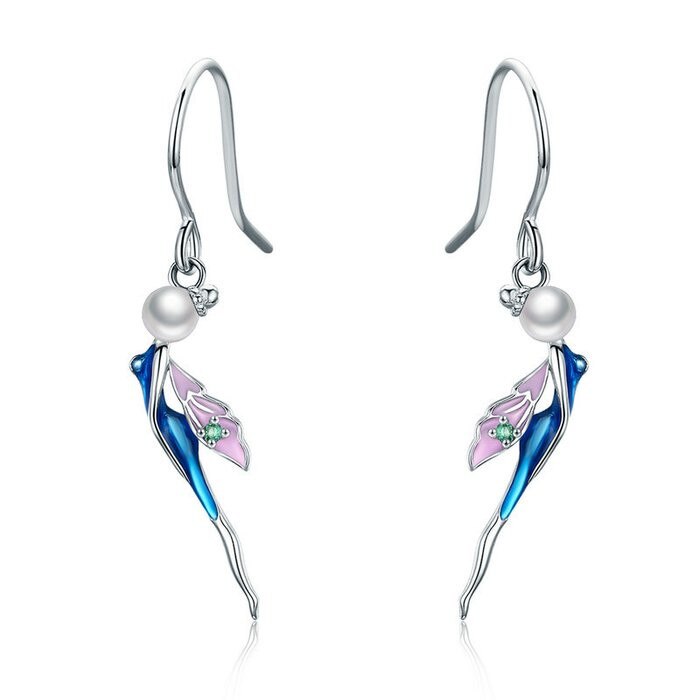 Cercei din argint Lovely Blue Fairy