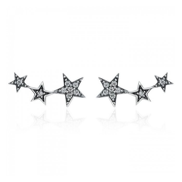 Cercei din argint Wave Stars