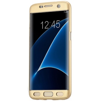 Husa Full Cover 360 (fata + spate) pentru Samsung Galaxy S7 Edge, Gold Husa Full Cover 360 (fata + spate) pentru Samsung Galaxy S7 Edge, Gold