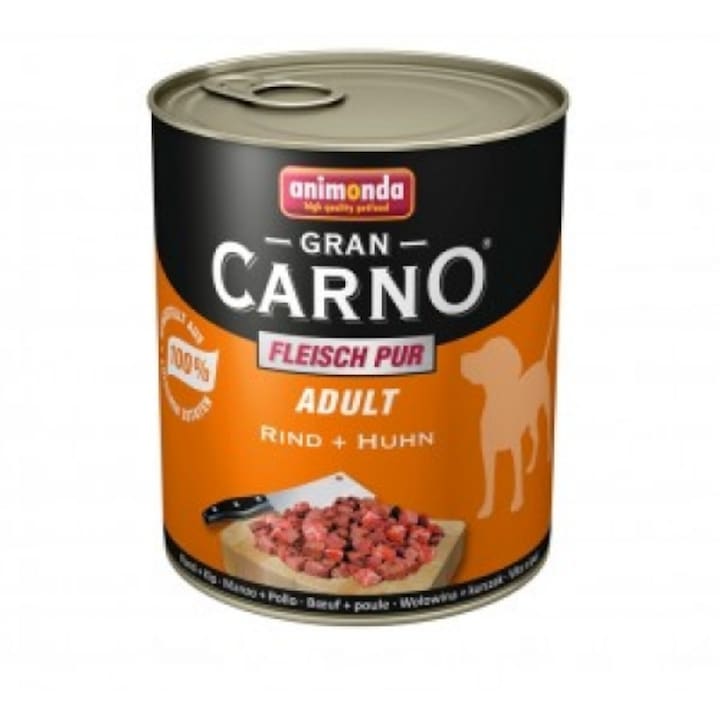 Conserva pentru caini, Animonda, Gran Carno, Carne de vita si pui, 800 g