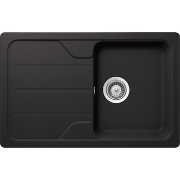 Chiuveta granit Schock Formhaus D-100S Nero Cristalite 780 x 500 mm, adancime cuva 190 mm, reversibila, montare pe blat Chiuveta granit Schock Formhaus D-100S Nero Cristalite 780 x 500 mm, adancime cuva 190 mm, reversibila, montare pe blat