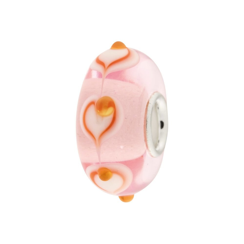 Charm / Talisman IJOO, din argint 925 si sticla - Pink Hearts
