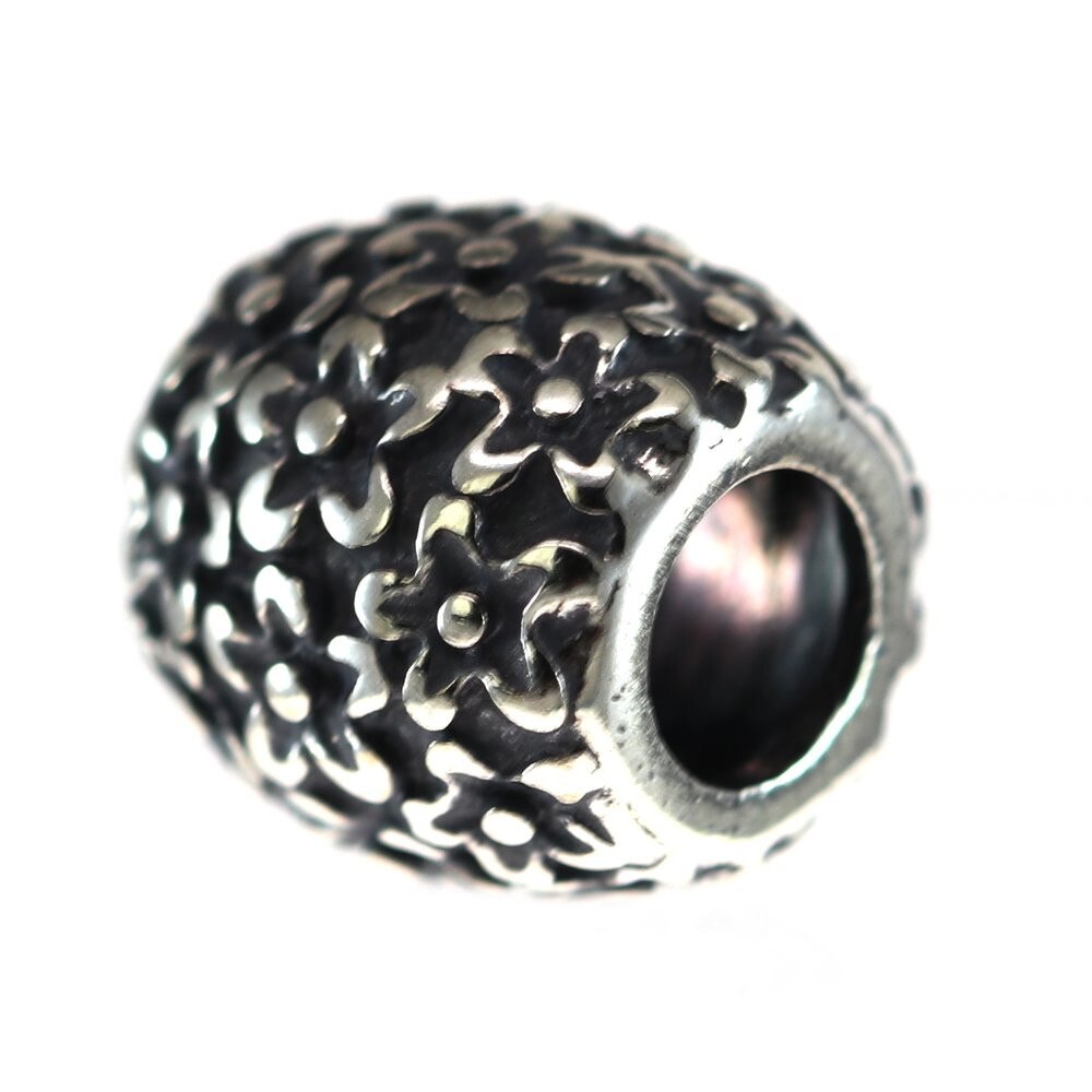 Talisman argint 925 - IJOO - Oxidised Flowers