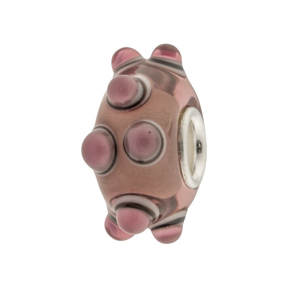 Charm / Talisman IJOO, din sticla si argint 925 - Lilac Dots