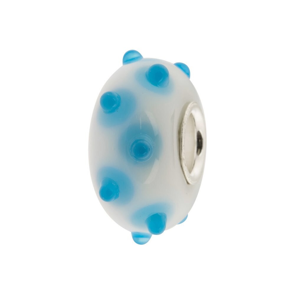 Talisman / Charm IJOO, argint 925 si sticla - Blue Dots
