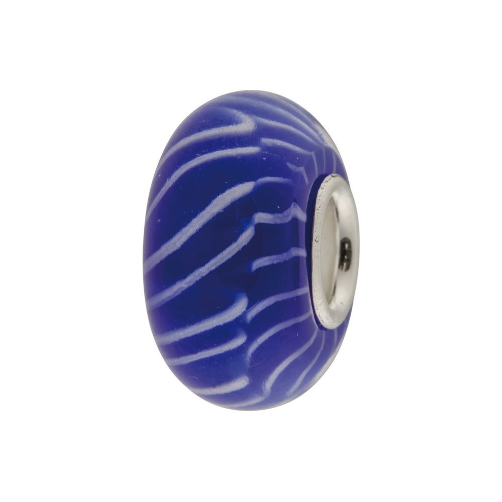 Talisman / Charm IJOO, argint 925 si sticla - Blue Ripple