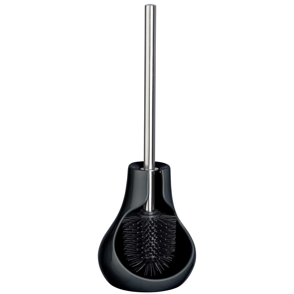 Perie toaleta cu peri din silicon si suport Wenko, 14 x 13 cm