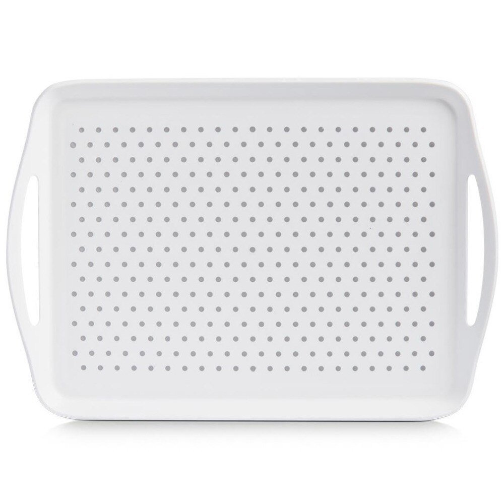 Tava servire, Zeller, Anti-aderenta, 45,5x32cm, Plastic, Alb