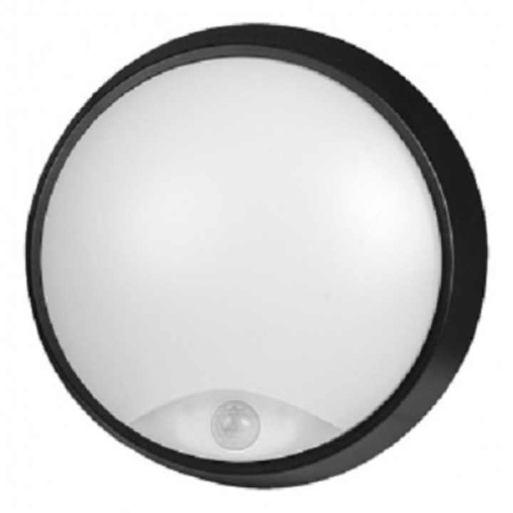 LED PIR Влагозащитена плафониера, кръг, Ultralux,14W, 4200K, 220V, неутрална светлина, SMD2835, IP54